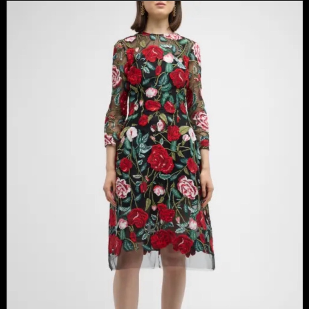 Teri Jon Embroidered Floral Dress Size 18 NWT Formal Cocktail